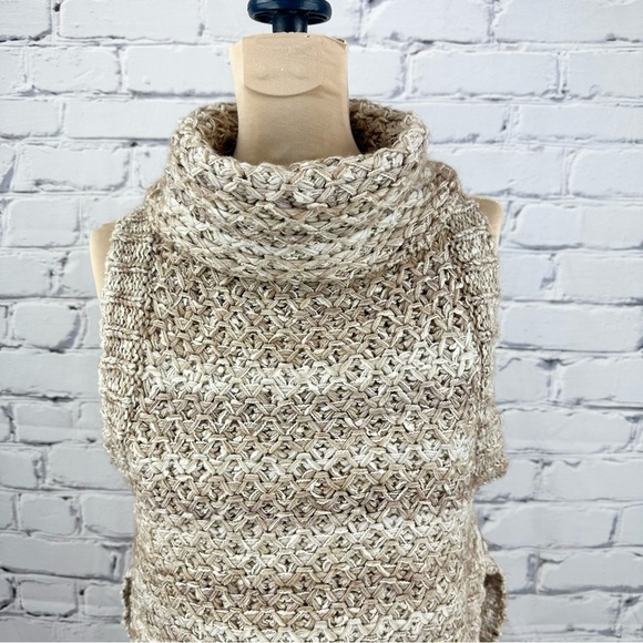 Pilcro Anthropologie Sleeveless Turtleneck Sweater Cotton Wool Blend XS Brown - Picture 6 of 12